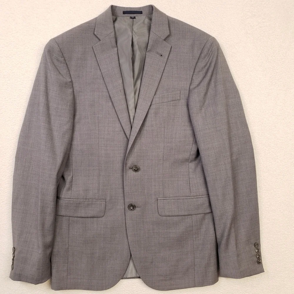 Jos. A. Bank Suit Jacket Mens 36R Gray Slim Fit 100% Wool Blazer 1905 Collection